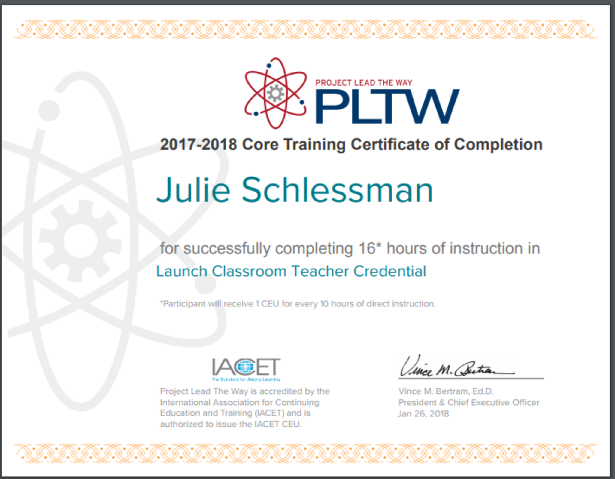 Julie Schlessman - PLTW Certified Classroom Teacher - Badge List